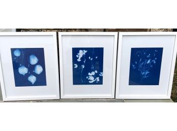 Trio Of Prints (Blue And White)