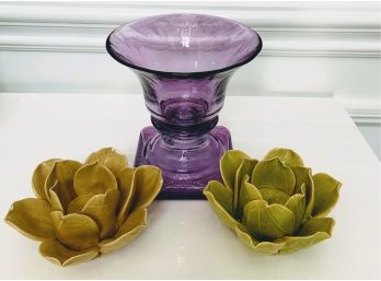 Purple  Vessel And Votives