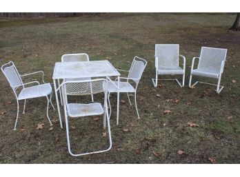 Vintage Wrought  Iron White Patio Set