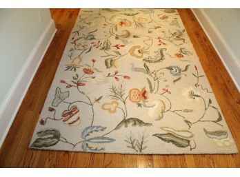 Floral Hooked Wool Rug