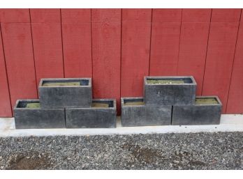 Collection Of 6 Tin Block Planters