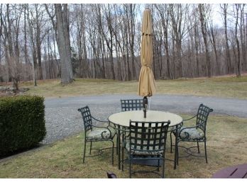 Beautiful Brown Jordan Patio Set With Sunbrella Umbrella