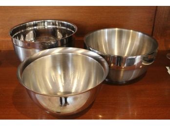 Trio Of Stainless Steel Mixing Bowls, Includes Hoffritz