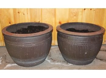 Beautiful Pair Of Large Ceramic Planters