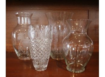 Beautiful Lead Crystal, Etched Glass Vases