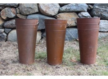 Trio Of Rusty French Buckets