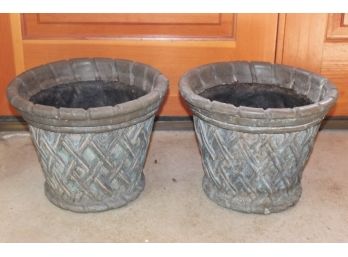 Great Pair Of Fiberglass Planters