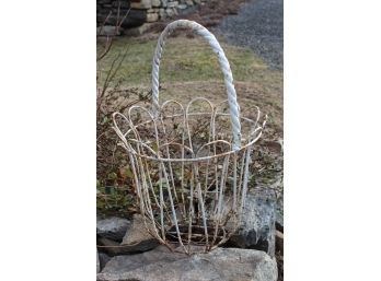 Vintage White Garden Basket