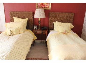 Gorgeous Pair Of Wicker Twin Beds