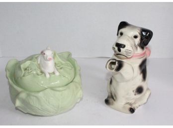 Pair Of Cute Vintage Animal Vessels