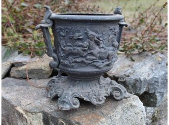 Vintage Ornate Cast Iron Pot