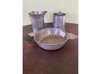 Small Pewter Victorian Tankards And Pub Pint Measure