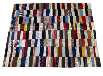 Silk Antique Lap Quilt From The 1800s