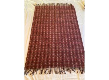 Beautiful Handmade Fringed Wool Throw From Scotland