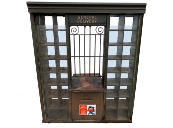 Vintage Post Office Window And Boxes