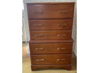 Early American Solid Maple Tallboy Dresser