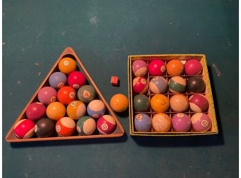 Antique Hyatt Pocket Billiard Balls By Albany Billiard Ball Company