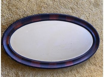 Antique Oval Mirror With Textured Frame