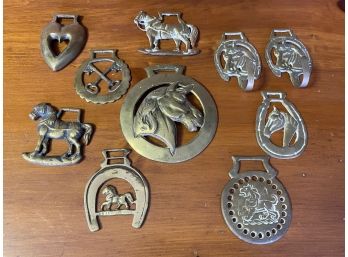 Bundle Of Vintage Brass Horse Harness Medallions