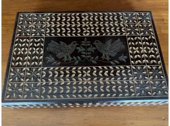 Hand Carved Wooden Keepsake Box