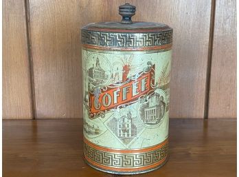 Antique Decorative Coffee Tin