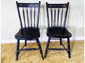 Primitive Windsor Chairs With Stencil