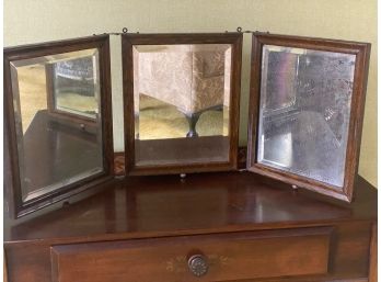 Tri-fold Vintage Table Mirror