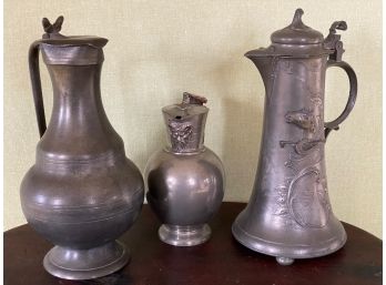 Rare, Exceptional Pewter Tankards