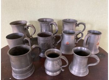 Collection Of Rare Pewter Steins/Mugs