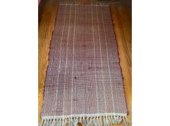 Cotton Flatweave Fringed Area Rug