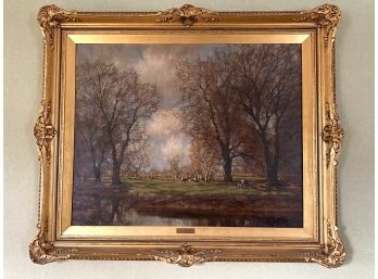 Serene Landscape Oil Painting A M Gorter Signed