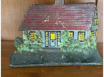 Vintage Painted Cast Iron House Door Stop