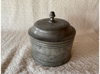 Antique Pewter Tabaco Container