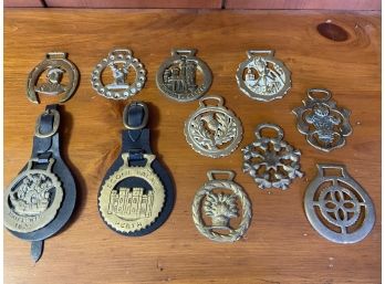 Collection Of Vintage Brass Horse Harness Medallions