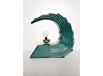 Vintage Early 80s Ceramic Wave Lamp