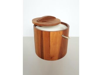 60s Mid Century Solid Teak Ice Bucket