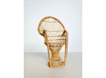 16' Vintage Boho Rattan Peacock Chair