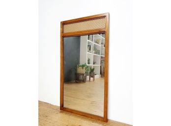 Large Solid Walnut Framed Mid Century Mirror