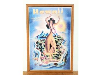 Framed Hawaii Vintage Travel Poster