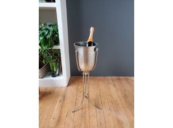 Vintage Mid Century Wine Bucket On Stand