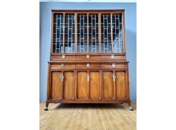 2 Pc Mid-century Walnut Hutch By White Fine Furniture