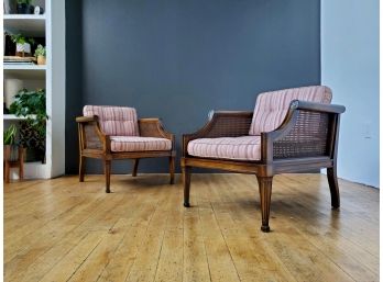 Pair 60s Drexel Low Profile Club Chairs