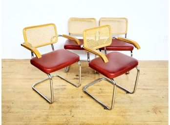 Set 4 Vintage Mid Century Cane Back Cesca Chairs