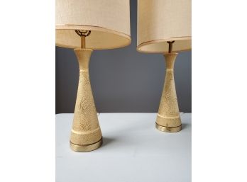 Pair C 1960 F.A.I.p Table Lamps With Original Shades