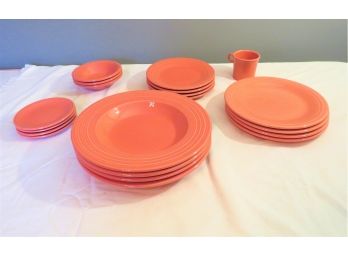 Collection Of Salmon Fiesta Dinnerware