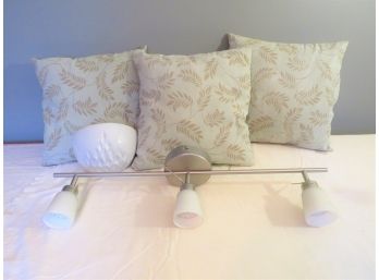 Decor Lot With Outdoor Pillows & Track Lighting