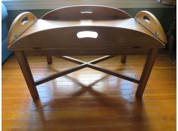 Ethan Allen Wood Butler Tray Coffee Table