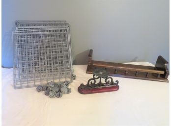 Ethan Allen Wall Shelf & Metal Grid Shelving