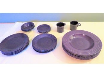 21 Piece Purple Fiesta Dinnerware