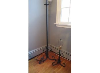 2 Wrought Iron Floor & Table Lamps